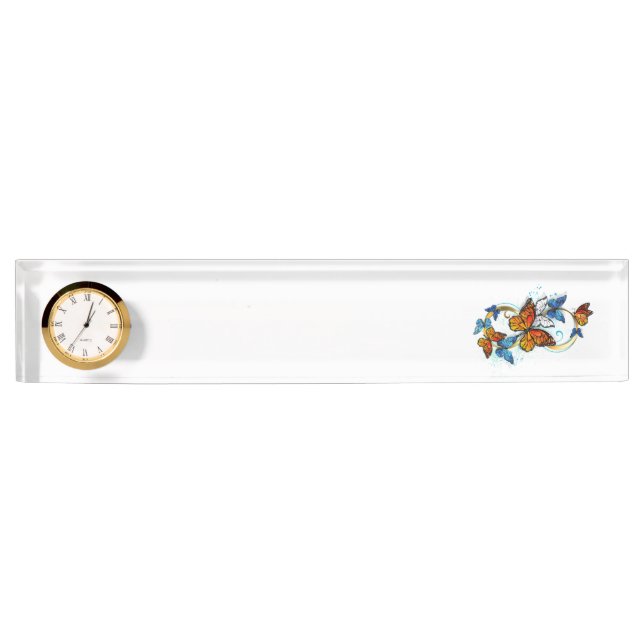 Infinity of Monarch Butterflies Desk Name Plate (Front)