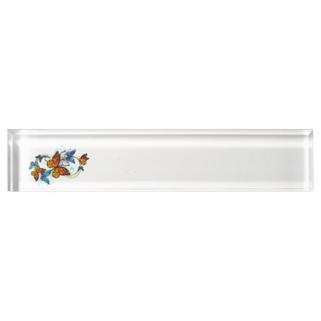 Infinity of Monarch Butterflies Desk Name Plate (Front)