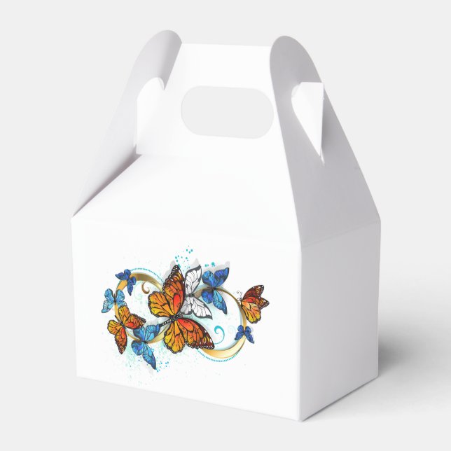 Infinity of Monarch Butterflies Favor Boxes (Front Side)