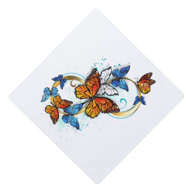 Infinity of Monarch Butterflies Graduation Cap Topper (Front)