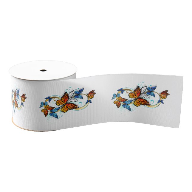 Infinity of Monarch Butterflies Grosgrain Ribbon (Spool)