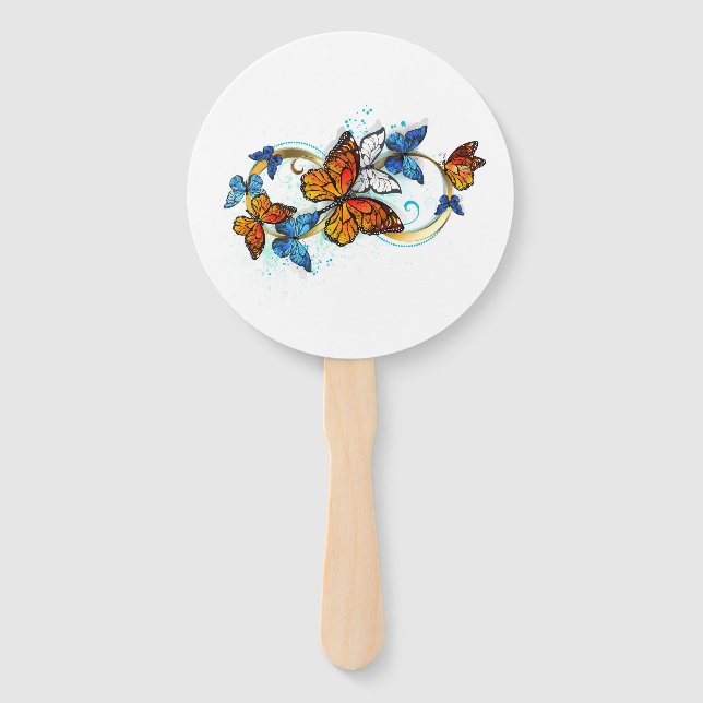 Infinity of Monarch Butterflies Hand Fan (Front)
