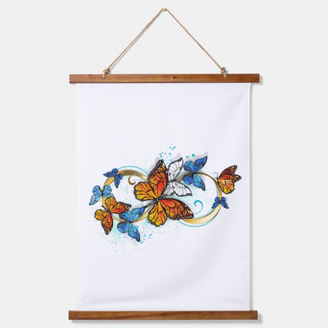 Infinity of Monarch Butterflies Hanging Tapestry (Front)