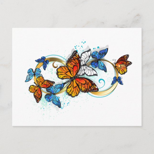 Infinity of Monarch Butterflies Invitation Postcard (Front)
