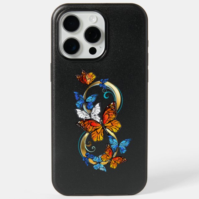 Infinity of Monarch Butterflies iPhone 15 Pro Max Case (Back)