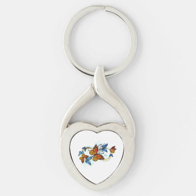 Infinity of Monarch Butterflies Keychain (Front)