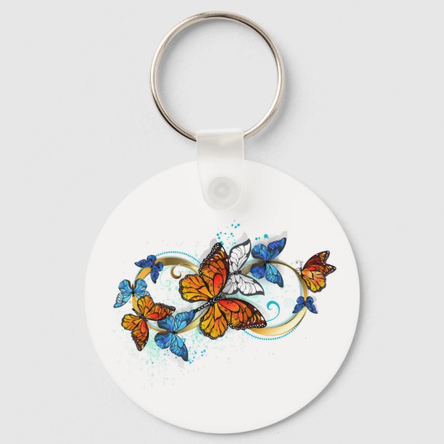 Infinity of Monarch Butterflies Keychain (Front)