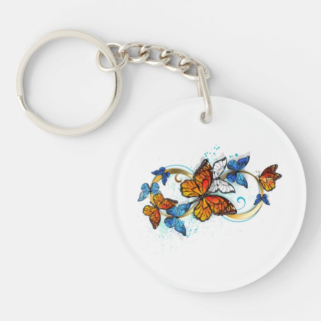 Infinity of Monarch Butterflies Keychain (Front)