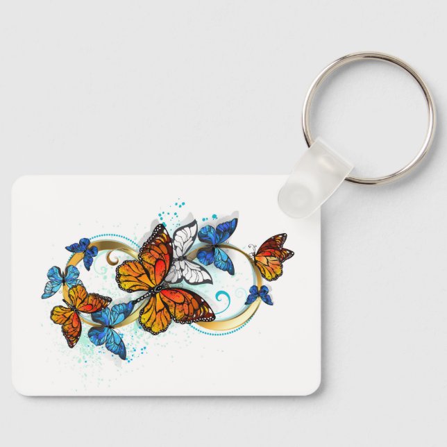 Infinity of Monarch Butterflies Keychain (Front)