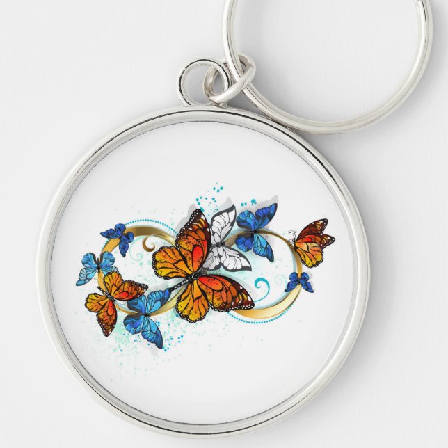 Infinity of Monarch Butterflies Keychain (Front)