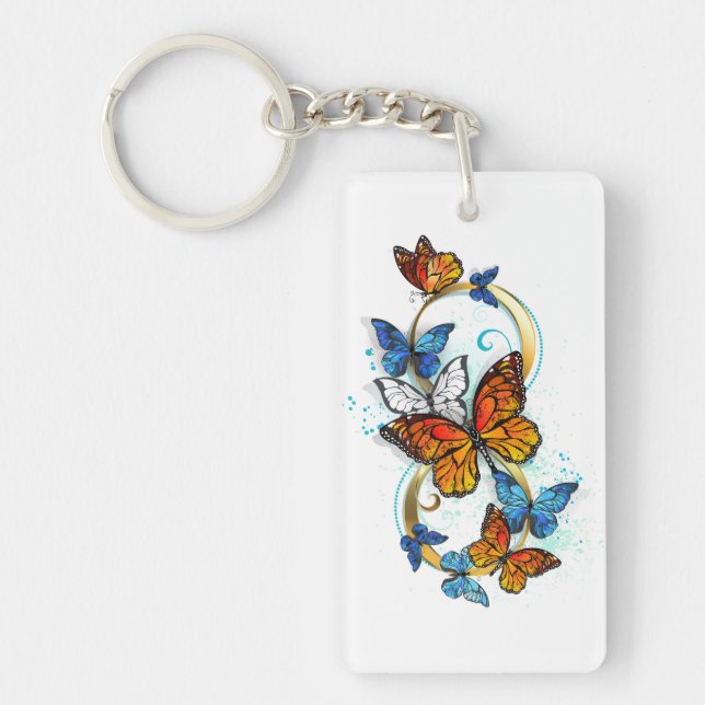 Infinity of Monarch Butterflies Keychain (Front)