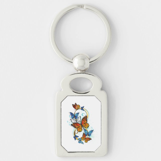 Infinity of Monarch Butterflies Keychain (Front)
