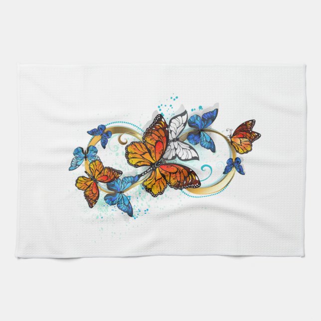 Infinity of Monarch Butterflies Kitchen Towel (Horizontal)