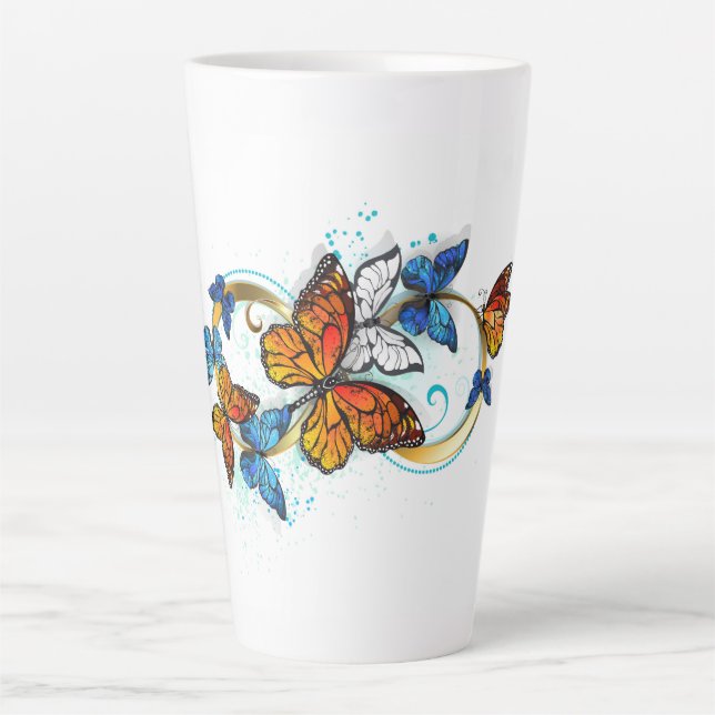 Infinity of Monarch Butterflies Latte Mug (Front)