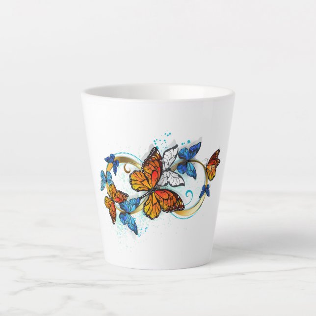 Infinity of Monarch Butterflies Latte Mug (Front)