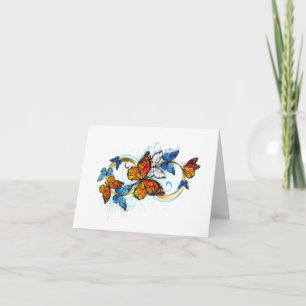 Infinity of Monarch Butterflies Letterpress Thank You Card