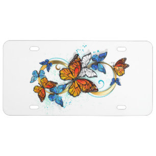 Infinity of Monarch Butterflies License Plate