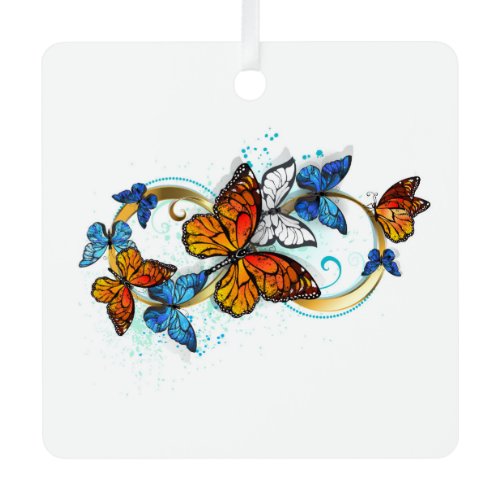 Infinity of Monarch Butterflies Metal Ornament