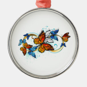 Infinity of Monarch Butterflies Metal Ornament