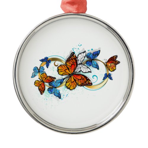 Infinity of Monarch Butterflies Metal Ornament