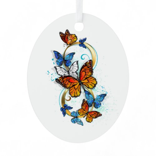 Infinity of Monarch Butterflies Metal Ornament