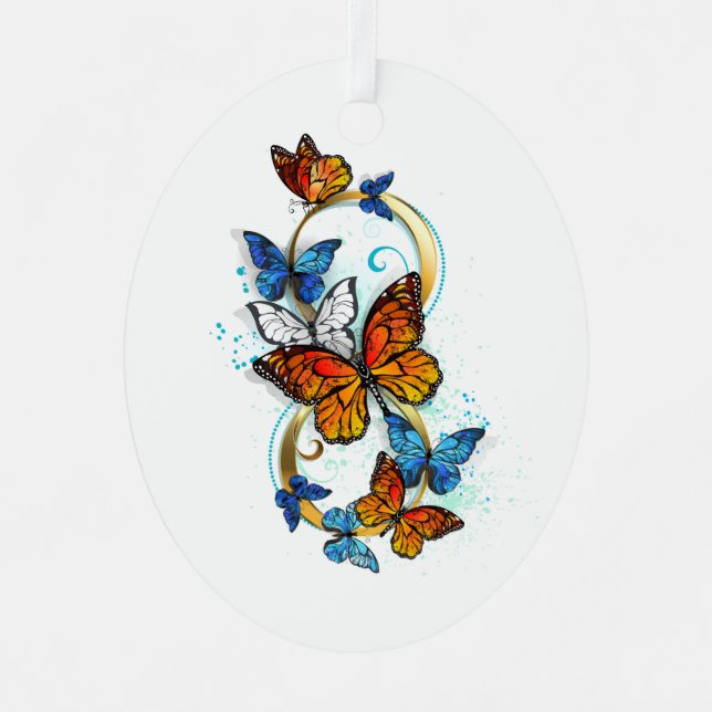Infinity of Monarch Butterflies Metal Ornament (Front)
