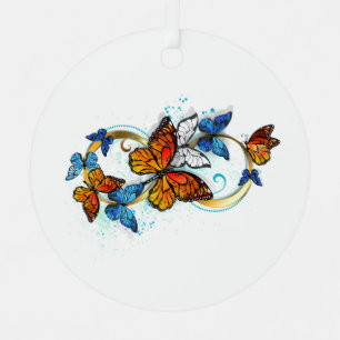 Infinity of Monarch Butterflies Metal Ornament