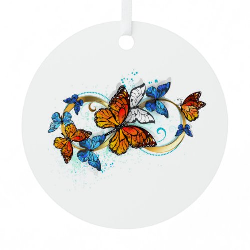 Infinity of Monarch Butterflies Metal Ornament
