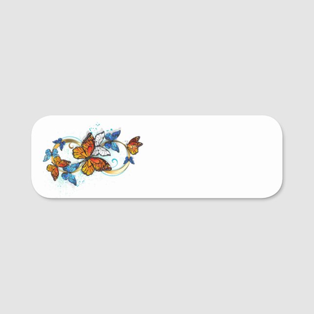 Infinity of Monarch Butterflies Name Tag (Front)