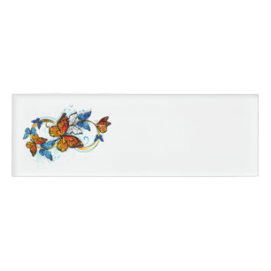Infinity of Monarch Butterflies Name Tag