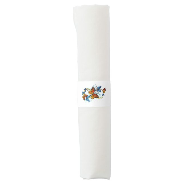 Infinity of Monarch Butterflies Napkin Bands (Front)