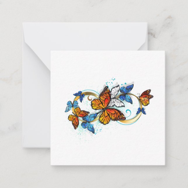Infinity of Monarch Butterflies Note Card (Front)