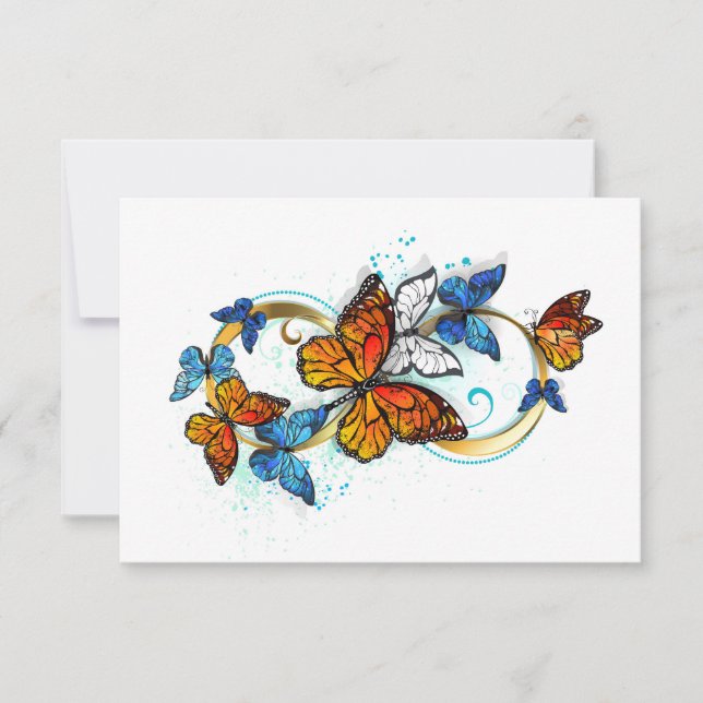 Infinity of Monarch Butterflies Note Card (Front)