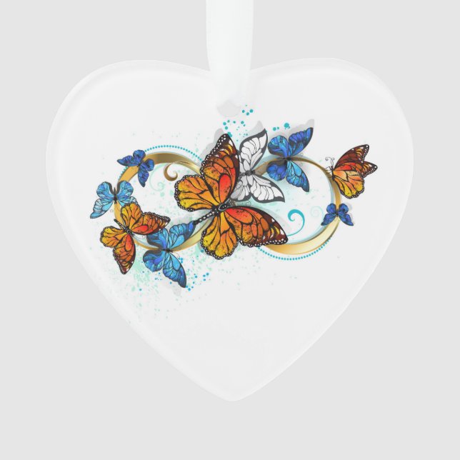 Infinity of Monarch Butterflies Ornament (Front)