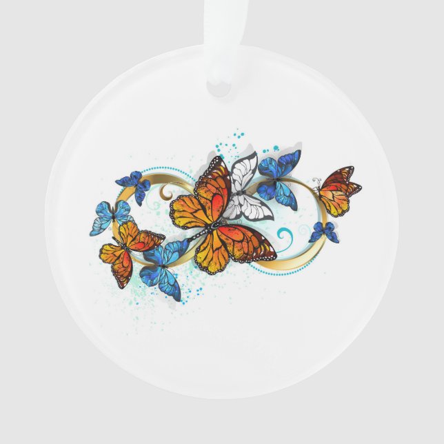 Infinity of Monarch Butterflies Ornament (Front)