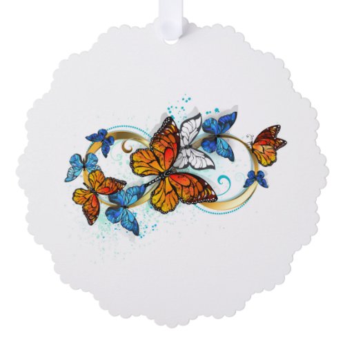 Infinity of Monarch Butterflies Ornament Card