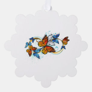 Infinity of Monarch Butterflies Ornament Card