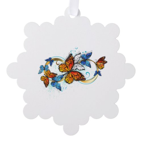 Infinity of Monarch Butterflies Ornament Card