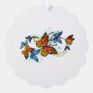 Infinity of Monarch Butterflies Ornament Card