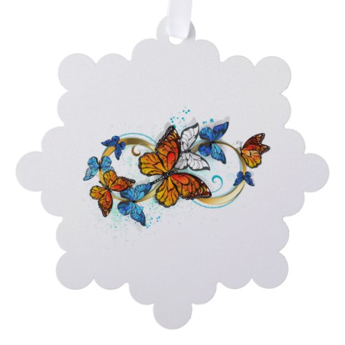Infinity of Monarch Butterflies Ornament Card