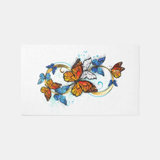 Infinity of Monarch Butterflies Outdoor Rug (Front)