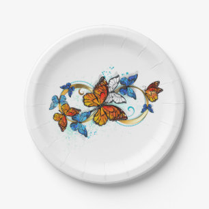Infinity of Monarch Butterflies Paper Plates