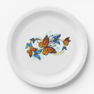 Infinity of Monarch Butterflies Paper Plates