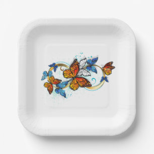 Infinity of Monarch Butterflies Paper Plates