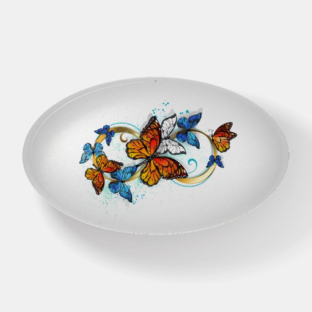 Infinity of Monarch Butterflies Paperweight (Front)