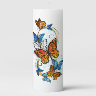 Infinity of Monarch Butterflies Pillar Candle