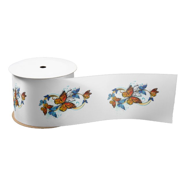 Infinity of Monarch Butterflies Satin Ribbon (Spool)