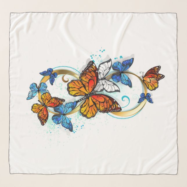 Infinity of Monarch Butterflies Scarf (Front (Horizontal))