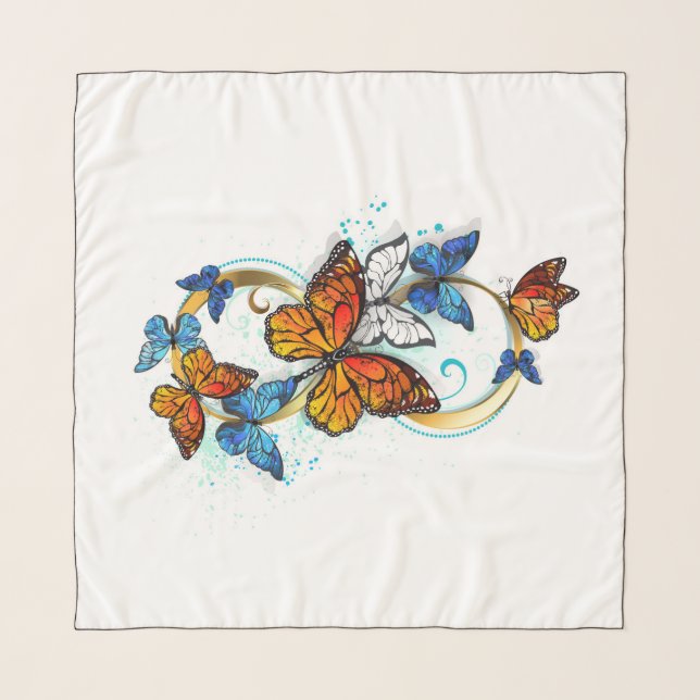 Infinity of Monarch Butterflies Scarf (Front (Horizontal))