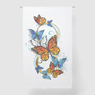 Infinity of Monarch Butterflies Sheer Curtains